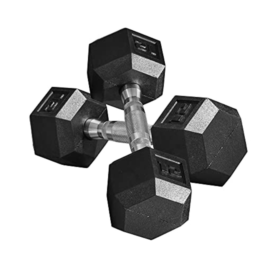 Home Gym Dumbbell Set - 40lbs/45lbs/50lbs Rubber Dumbbell Set with Non-Slip
