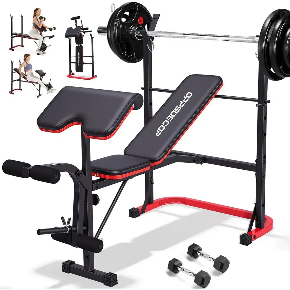 Home Gym Weight Bench - 8-in-1 Adjustable Weight Bench with Squat