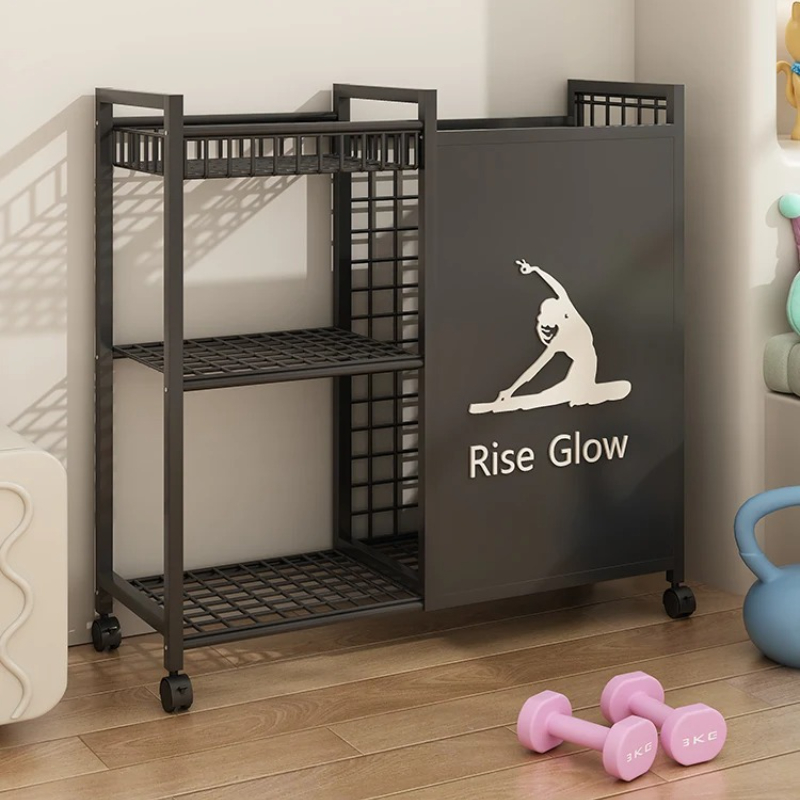 Home Gym Yoga Studio - Mobile Fitness Cart with Wheels -