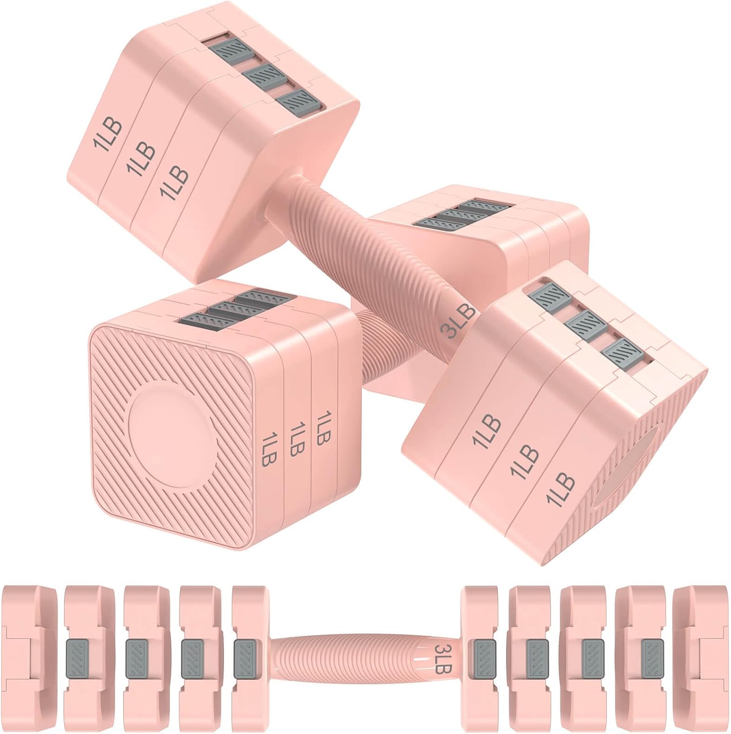 Home Gym Dumbbell Set - Hezeyferg Adjustable Dumbbells Set for Women/Men