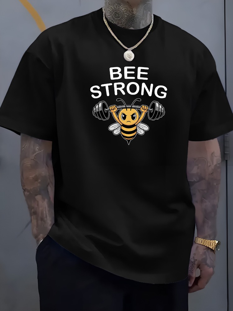 Home Gym China - Men Cotton Tee Bee Strong Barbell