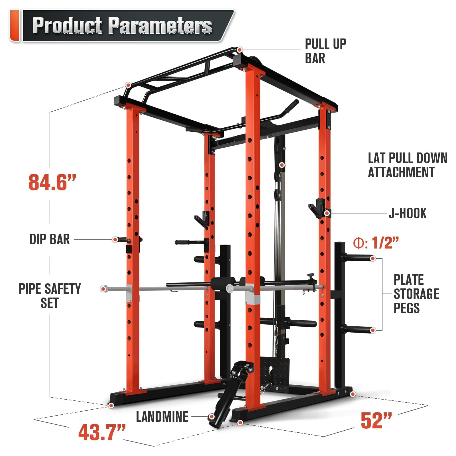 Home Gym Multi - Commercial Multi-function Power Cage Home Gym