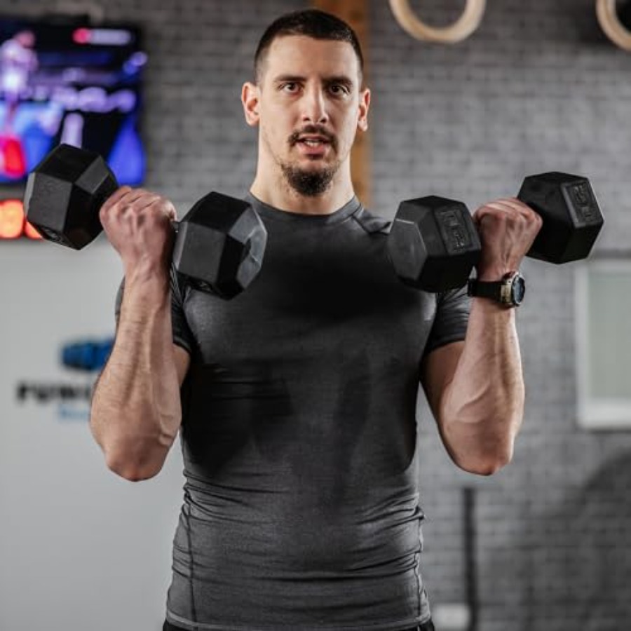 40lbs/45lbs/50lbs Rubber Dumbb - Home Gym Dumbbell Set 评论和价格