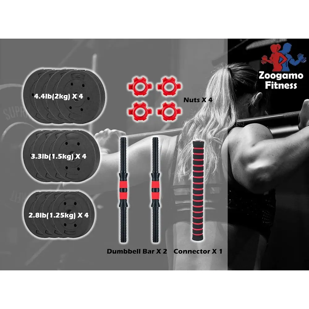 44Lbs Adjustable Dumbbells Set - Home Gym Dumbbell Set 评论和价格