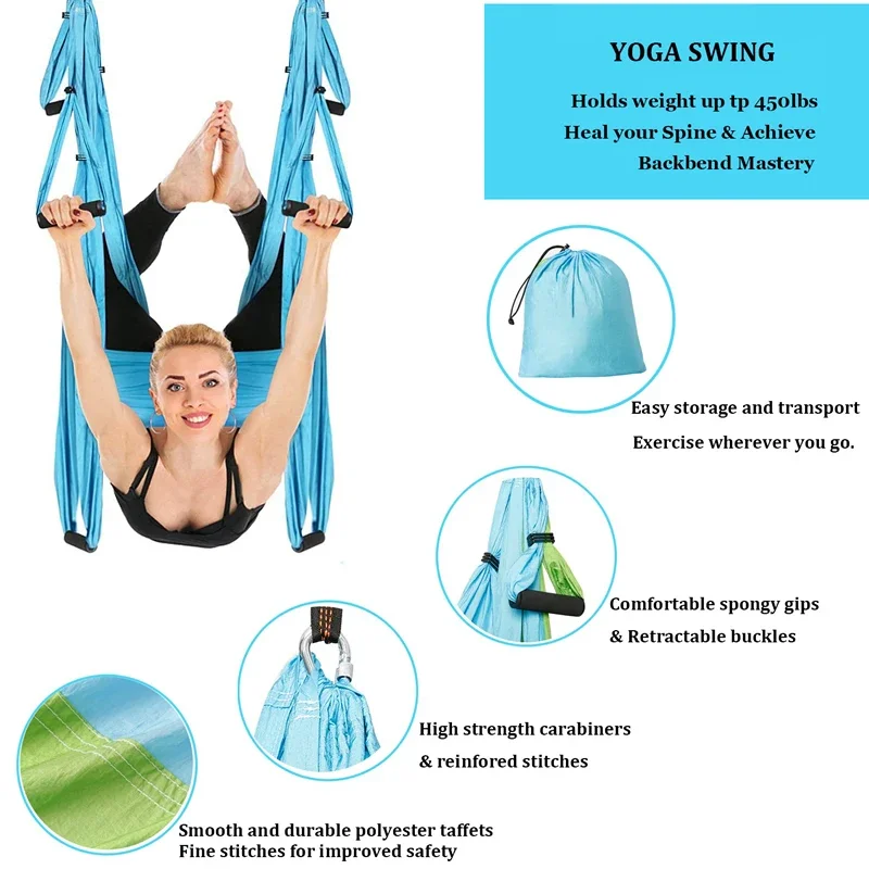 6 Handles Aerial Yoga Hammock  - Yoga Trapeze Swing 评论和价格