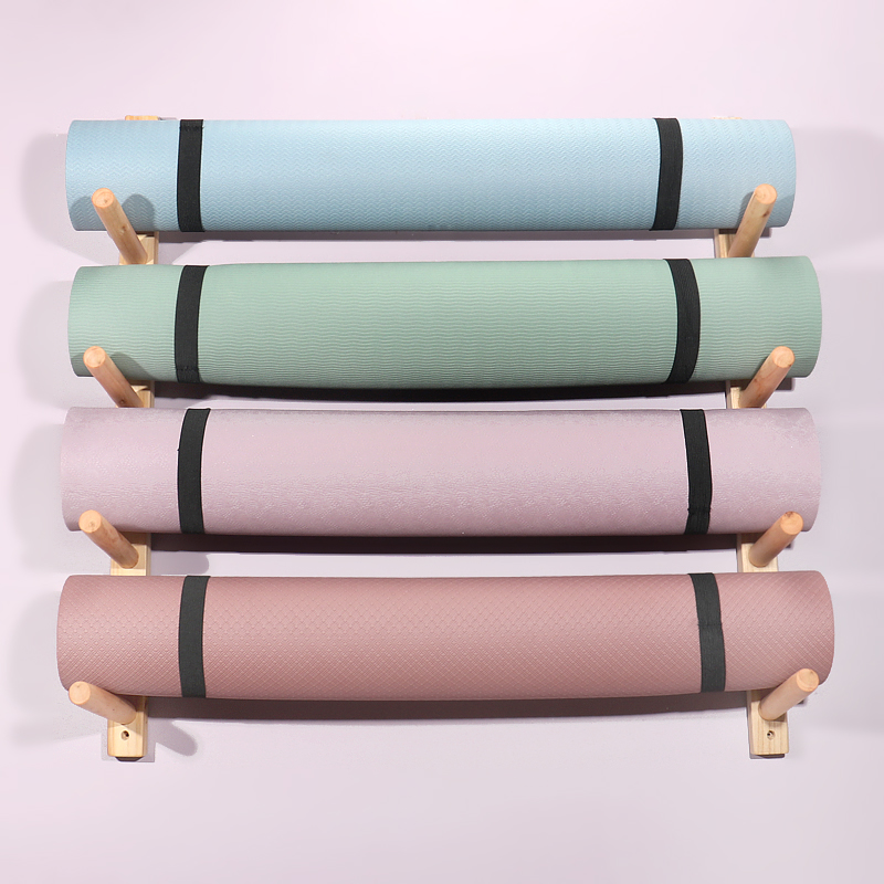 Wooden Yoga Mat Holder Wall Mo - Home Gym Yoga Studio 评论和价格