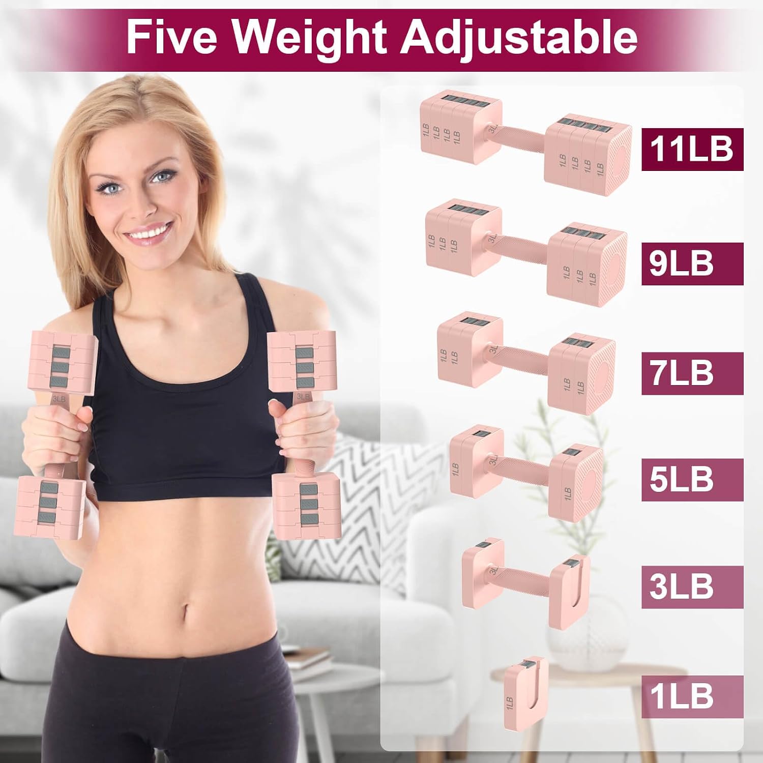 Hezeyferg Adjustable Dumbbells - Home Gym Dumbbell Set 评论和价格