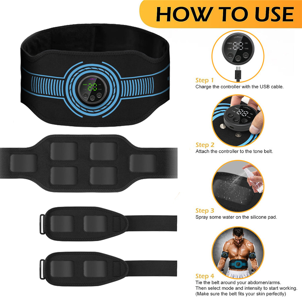 USB Rechargeable Abdominal Mus - Weight Belt Lifting 评论和价格