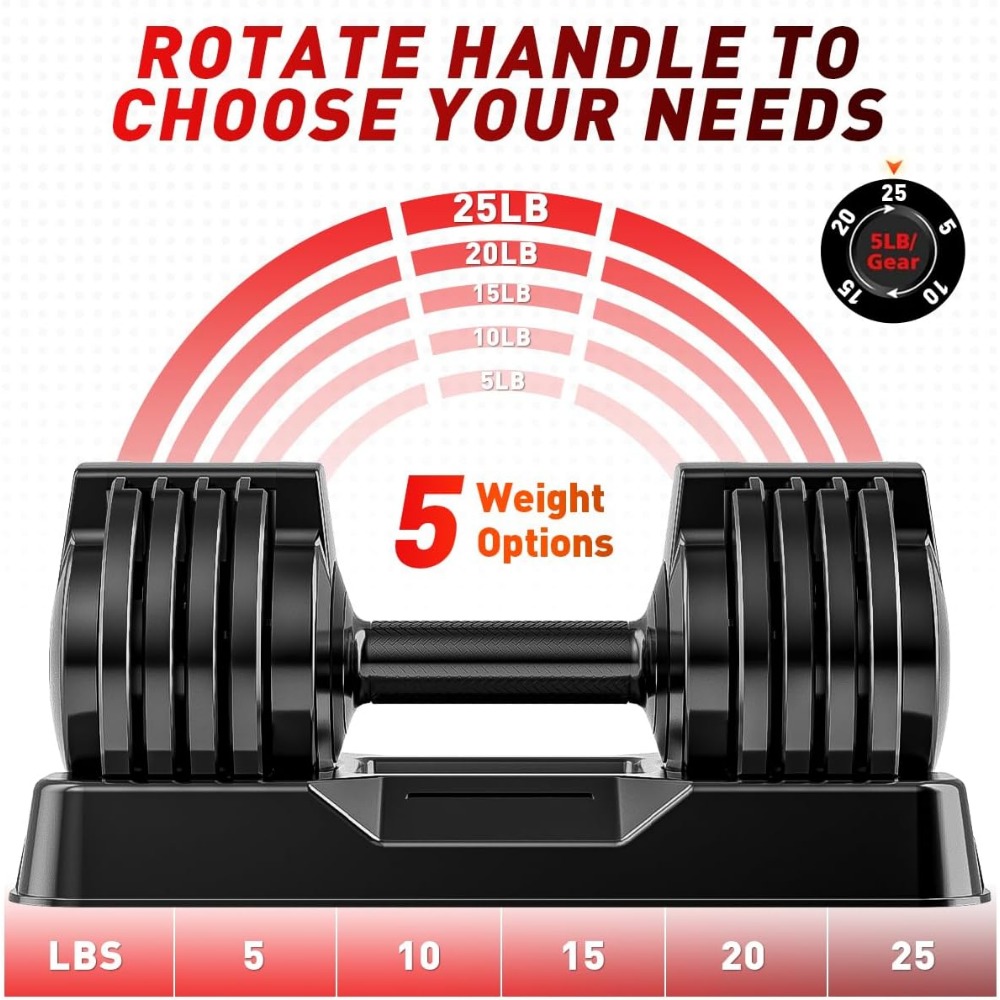 Adjustable Dumbbell Set, 50lbs - Home Gym Dumbbell Set 评论和价格