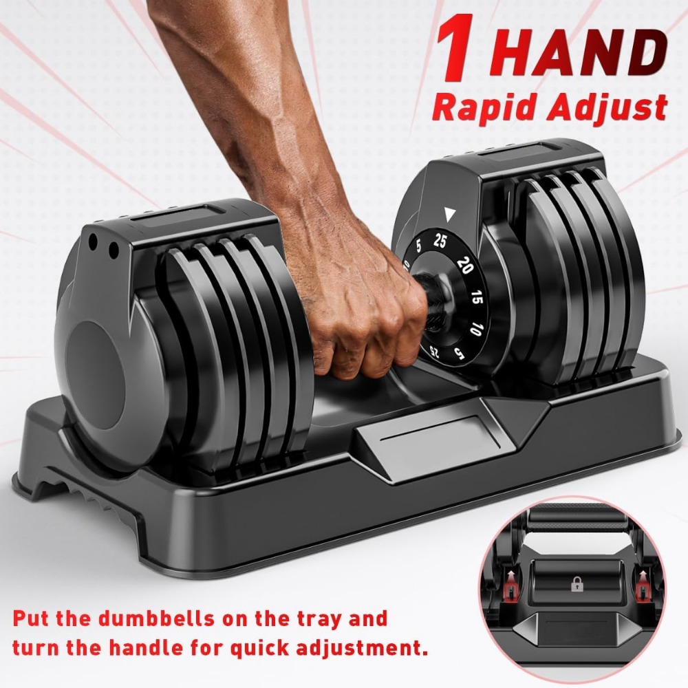 Adjustable Dumbbell Set, 50lbs - Home Gym Dumbbell Set 评论和价格