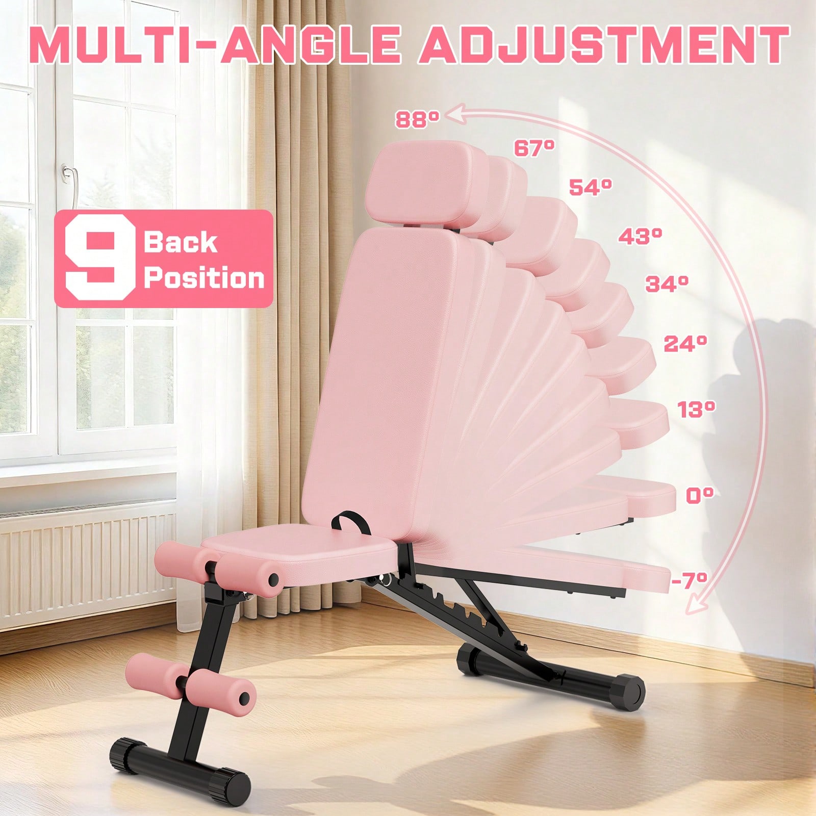 GIKPAL 9 Positions Adjustable  - Home Gym Weight Bench 评论和价格